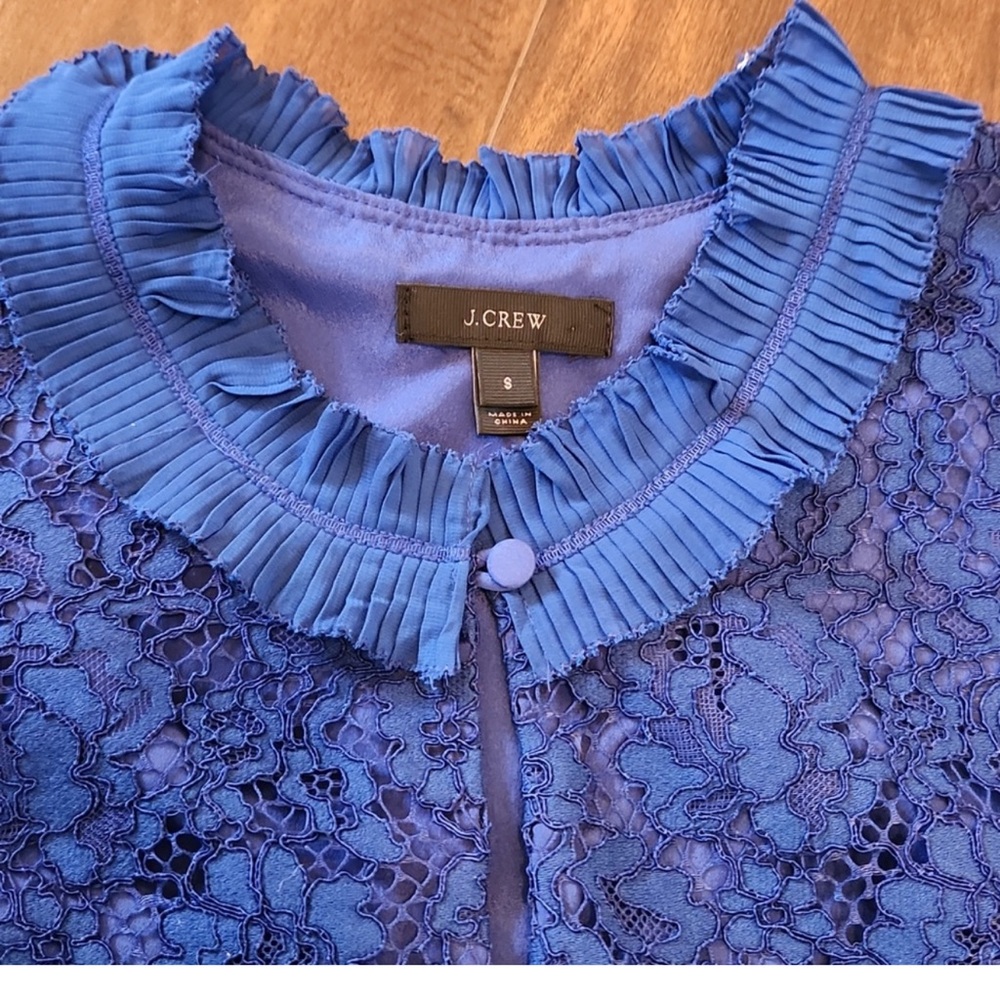 NWOT J. Crew Cobalt Blue Lace Sleeveless Top.      Sz S - Picture 3 of 7
